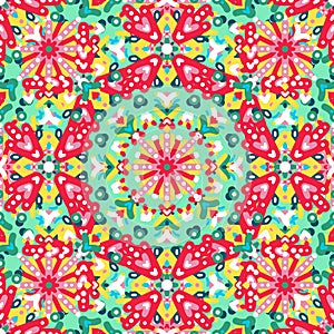 Seamless vector pattern from kaleidoscope colors. Vector print