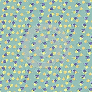 Seamless vector pattern with lines o tulip shapes in blue and yellow colors photo