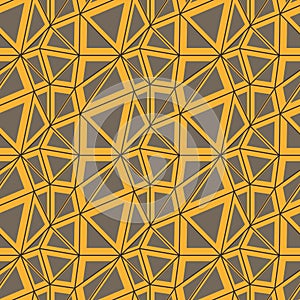 Seamless vector pattern with lines and triangles in yellow and grey