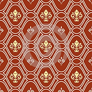 Seamless Vector Pattern. Royal Lilies