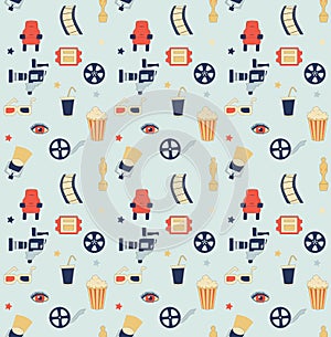 Seamless vector pattern with movie elements