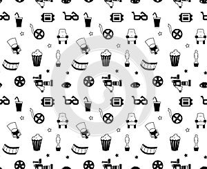 Seamless vector pattern with movie elements