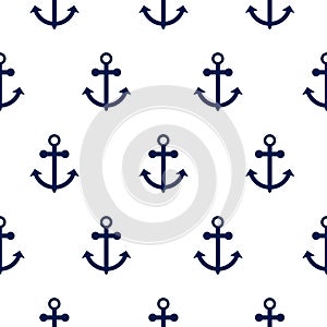 Seamless vector pattern with nautical anchors.