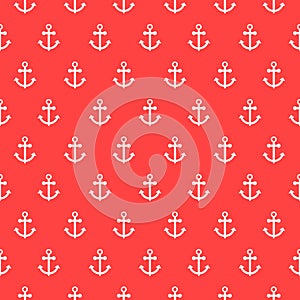 Seamless vector pattern with nautical anchors.