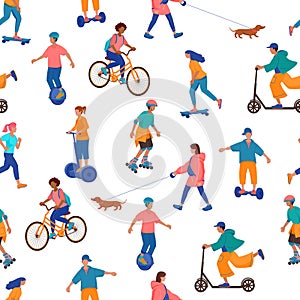 Seamless vector pattern of the outdoor activities