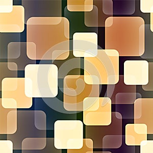 Seamless Vector Pattern of Overlap and Transparent Squares in Warm Tones.