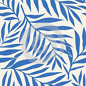 Seamless vector pattern palm dypsis leaves. Summer palm leaves tropical fabric design. Dypsis lutescens seamless pattern