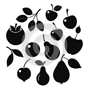 Seamless vector pattern with pears and leaves, a decorative fruit illustration for wallpaper or fabric print design