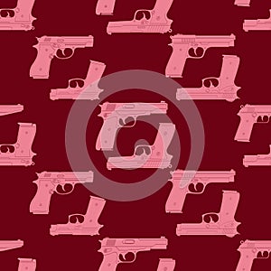 Seamless vector pattern with Pistols