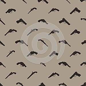 Seamless vector pattern with Pistols
