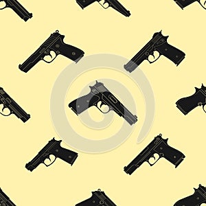 Seamless vector pattern with Pistols
