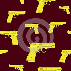 Seamless vector pattern with Pistols