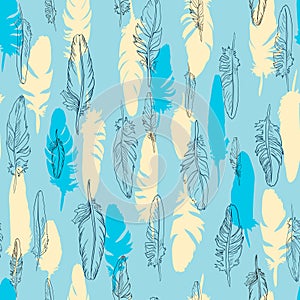 Seamless vector pattern of plume