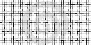 Seamless vector pattern in random lines square grid.
