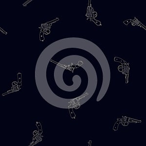 Seamless vector pattern with Revolvers
