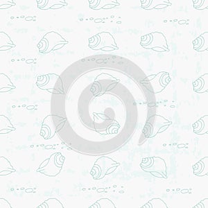 Seamless vector pattern with shells photo