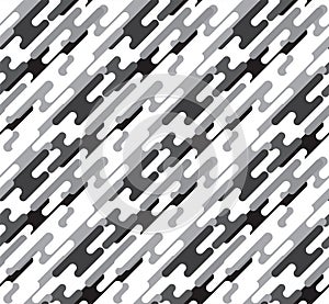 OVERLAPPING ROUNDED DIAGONAL LINES. SEAMLESS VECTOR PATTERN