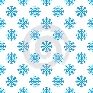 Seamless vector pattern with snowflakes. Blue seasonal winter background with decorative elements. Graphic illustration.winter