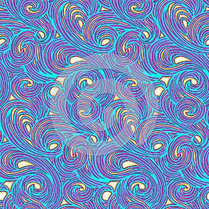 Seamless vector pattern. Swirling swirl pattern in the style of Van Gogh post-impressionism. Design wallpaper, fabrics, postal pac