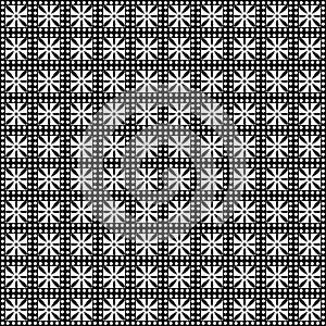 Seamless vector pattern. Symmetrical geometric background with black and white squares.