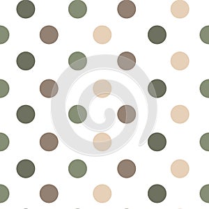 Seamless vector pattern or texture with polka dots on white background