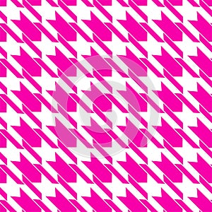 Seamless vector pattern - timelessly elegant, very fashionable houndstooth pattern in pink and white photo