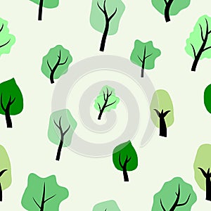 Seamless vector pattern with trees,esp10