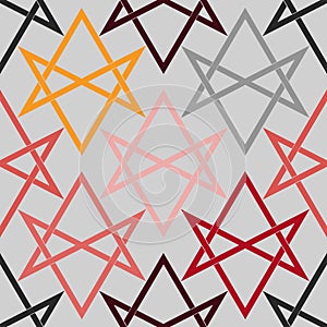 Seamless vector pattern with Unicursal hexagram