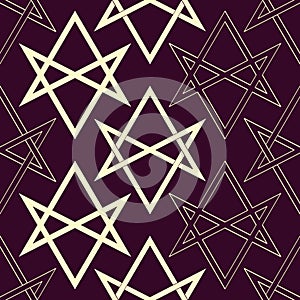 Seamless vector pattern with Unicursal hexagram