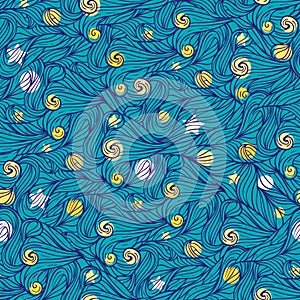 Seamless vector pattern in Van Gogh style. Night sky with stars photo