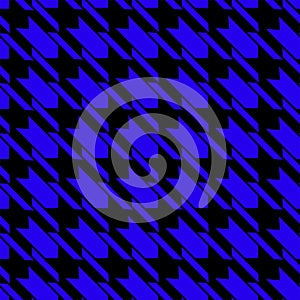 Seamless vector pattern - Very popular, elegant, timelessly fashionable houndstooth pattern in blue and black photo