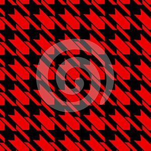 Seamless vector pattern - Very popular, elegant, timelessly fashionable houndstooth pattern in red and black photo
