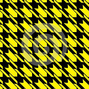 Seamless vector pattern - Very popular, elegant, timelessly fashionable houndstooth pattern in yellow and black photo