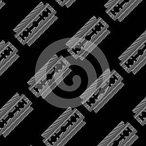 Seamless vector pattern with wavy line drawing razors