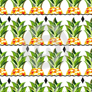 Seamless vector pineapple pattern