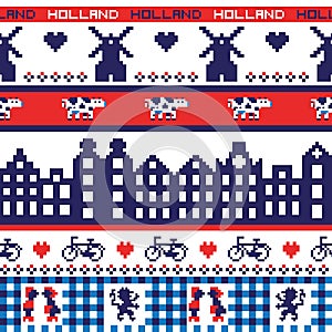 Seamless vector pixel Holland Pattern
