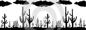 Seamless vector with Saguaro Cactus