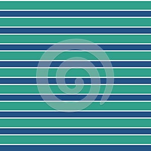 Seamless vector stripe vintage pattern with colored horizontal parallel stripes in navy, green and white background