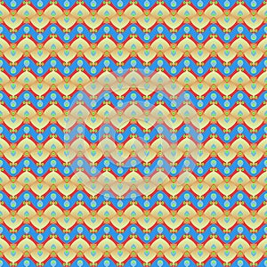 Seamless, Vector Stylized Image of Zigzag Stripes Forming a Repeating Pattern in Muted Blue-Green Tones. Can Be Used in Design and