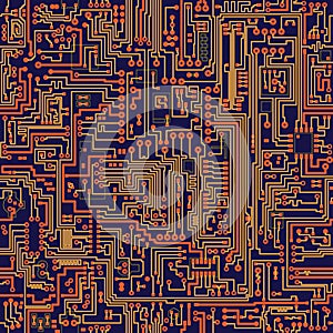 Seamless vector texture - circuit board photo