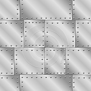 Seamless vector texture with riveted metal sheets. You can create the wallpaper with this pattern, color of elements can