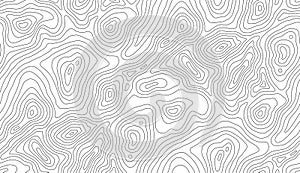 Seamless vector topographic map background. Line topography map seamless pattern. Mountain hiking trail over terrain