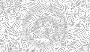 Seamless vector topographic map background. Line topography map seamless pattern. Mountain hiking trail over terrain