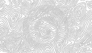 Seamless vector topographic map background. Line topography map seamless pattern. Mountain hiking trail over terrain