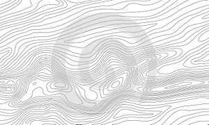 Seamless vector topographic map background. Line topography map seamless pattern. Mountain hiking trail over terrain