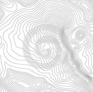Seamless vector topographic map background. Line topography map seamless pattern. Mountain hiking trail over terrain