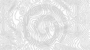 Seamless vector topographic map background. Line topography map seamless pattern. Mountain hiking trail over terrain