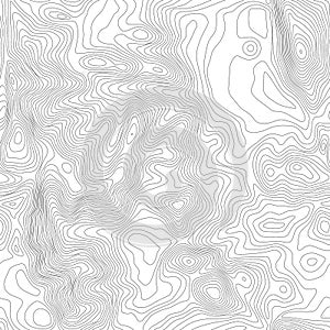 Seamless vector topographic map background. Line topography map seamless pattern. Mountain hiking trail over terrain