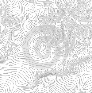 Seamless vector topographic map background. Line topography map seamless pattern. Mountain hiking trail over terrain