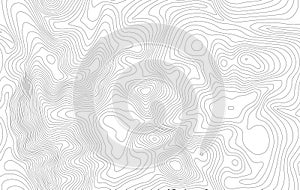 Seamless vector topographic map background. Line topography map seamless pattern. Mountain hiking trail over terrain